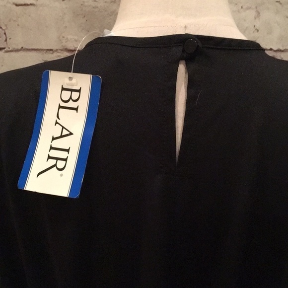 Vintage NEW 80s BLAIR Modest Secretary Dress Black - Picture 4 of 4